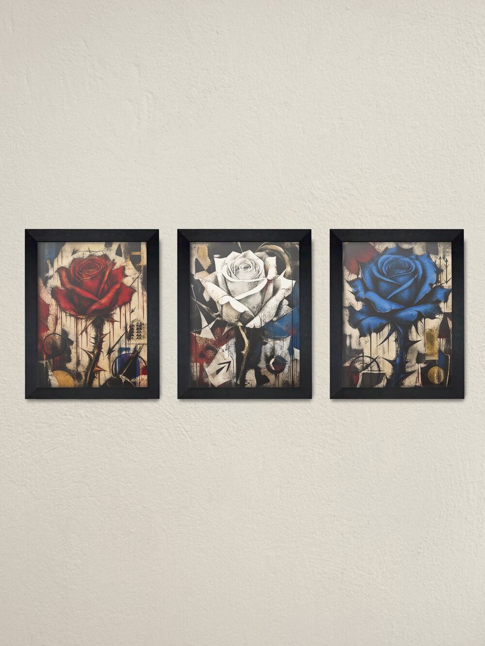 Rose Framed Wall Art Set of 3